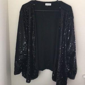 Black sequin slouchy cardigan